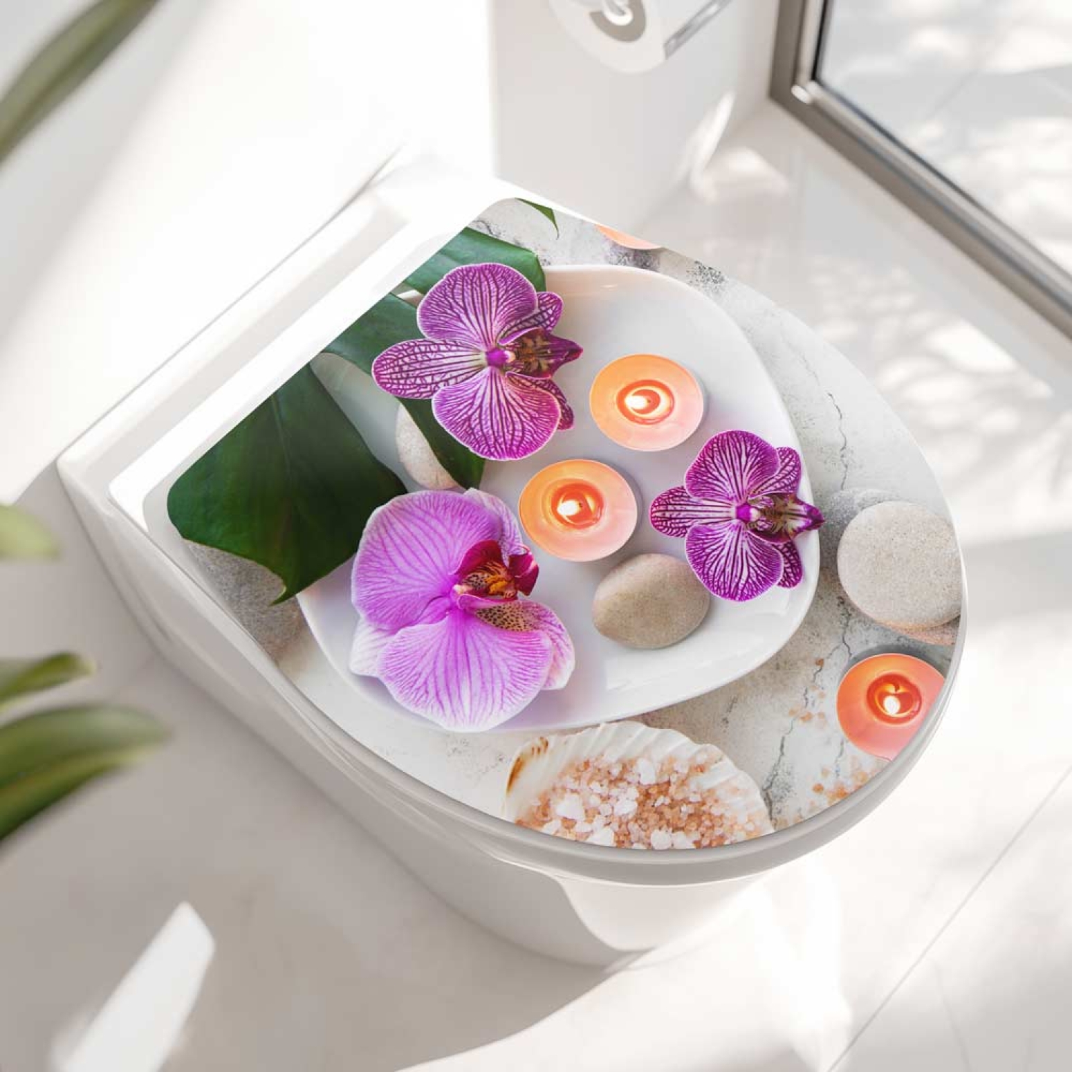 WC-Deckel Aufkleber Orchis