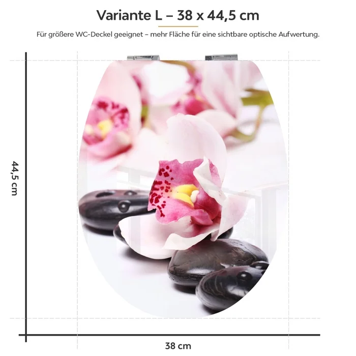 Wc-Deckel Aufkleber Wellness Orchidee Variante 38 x 44 cm