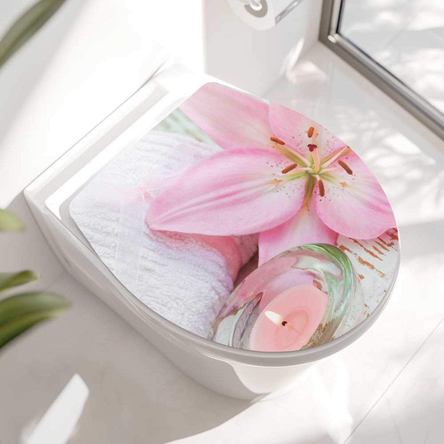 WC-Deckel Aufkleber Wellness Candle