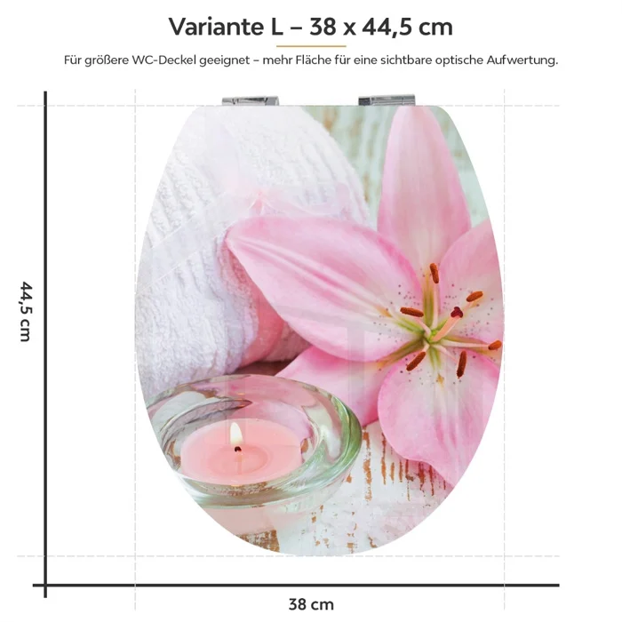 Wc-Deckel Aufkleber Wellness Candle Variante 38 x 44 cm