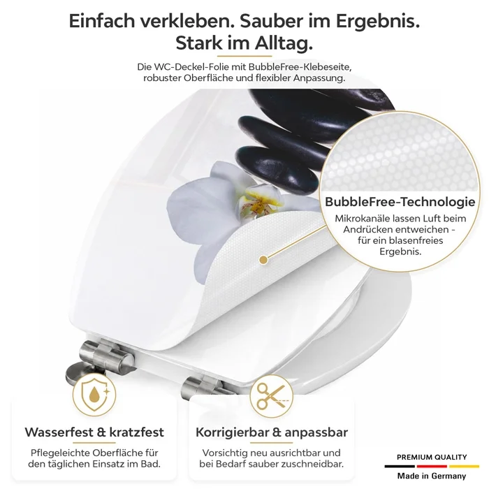 Wc-Deckel Aufkleber weiße Orchidee Detailbild 1