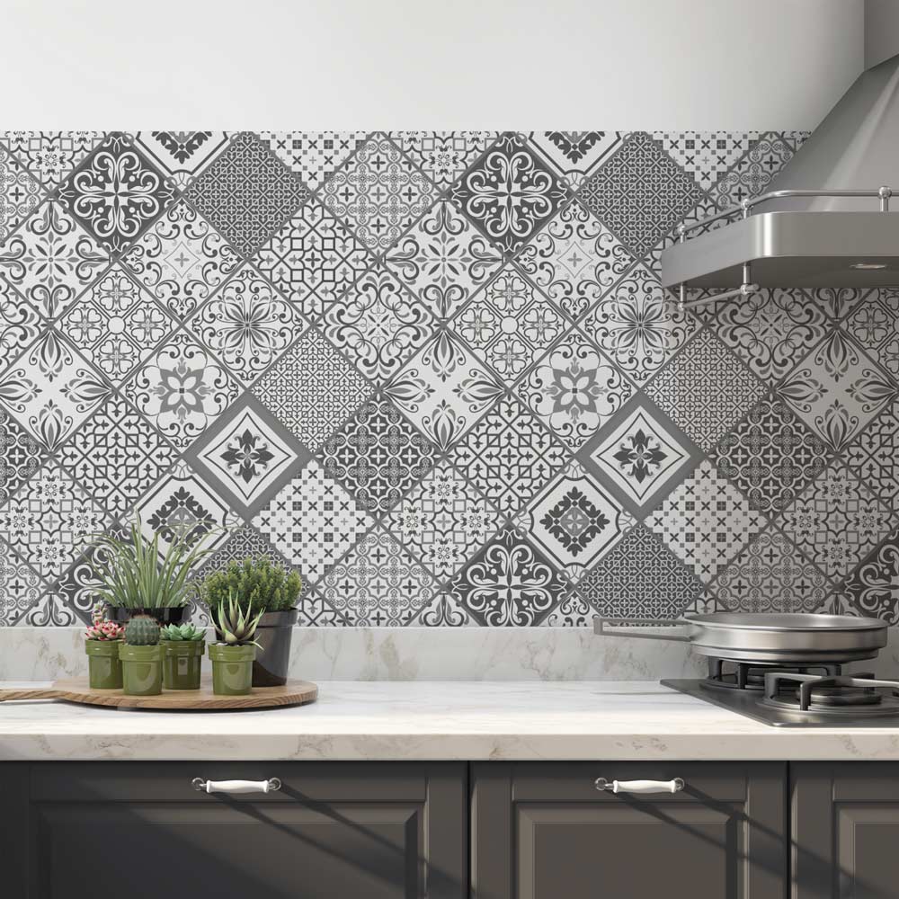 Küchenrückwand Folie Zementoptik Grau