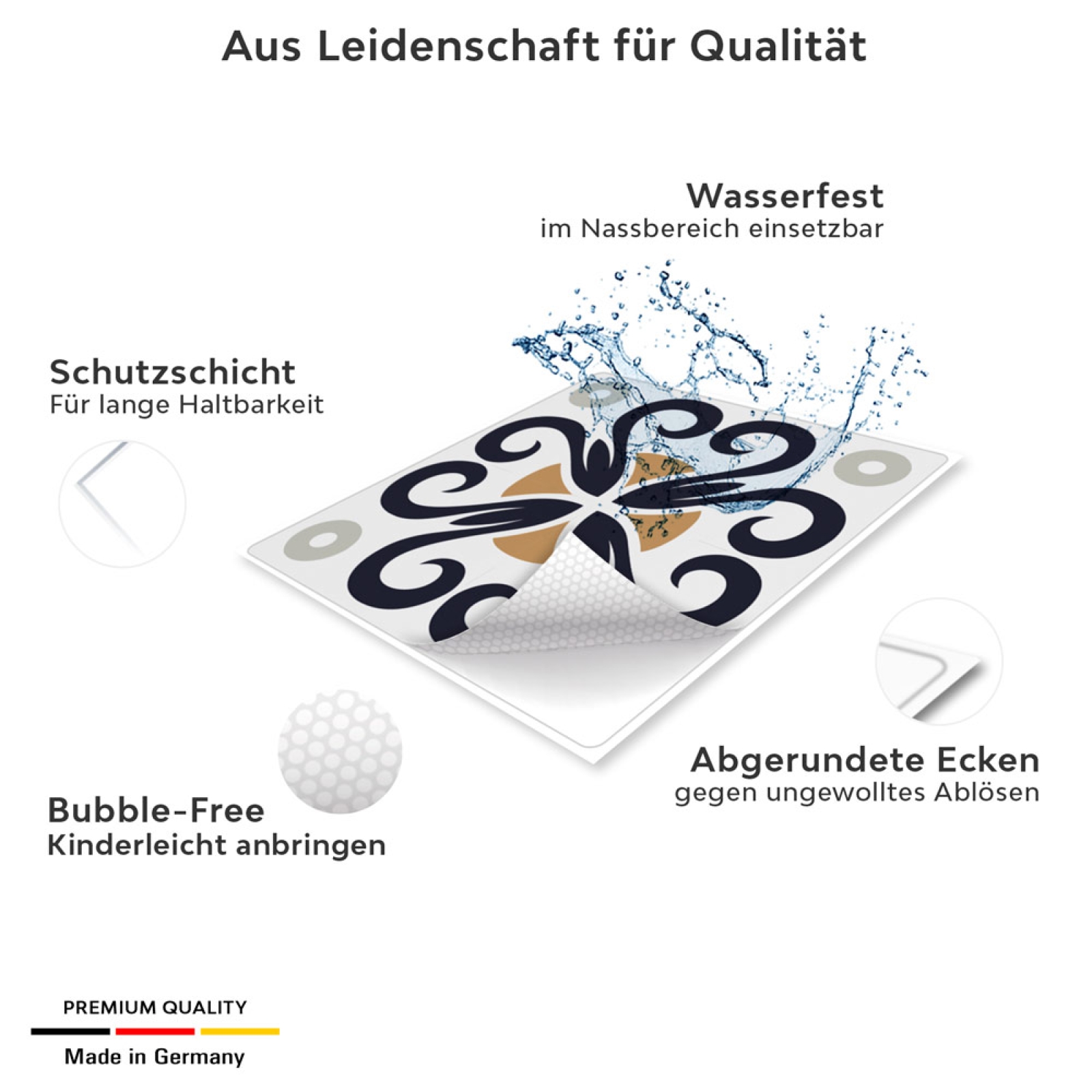 Fliesenaufkleber Patchwork Kacheln Eigenschaften