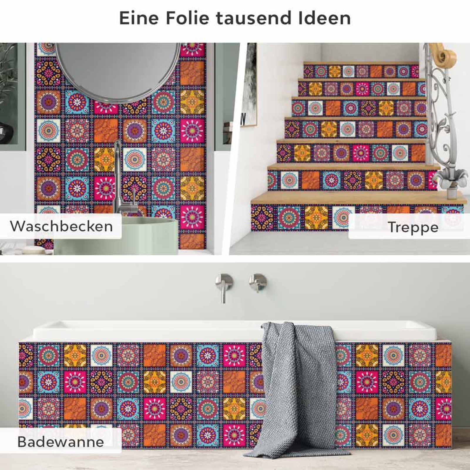 Fliesenaufkleber Mumbai Anwendungsmöglichkeiten in Collage Bild 2