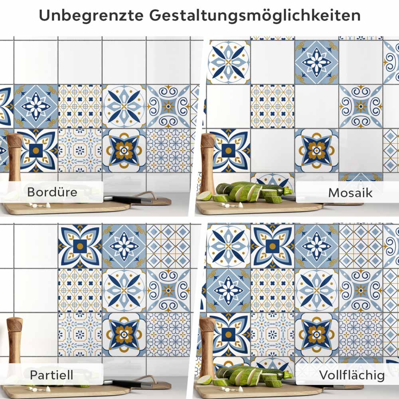 Fliesenaufkleber Maritim Anwendungsmöglichkeiten in Collage Bild 1