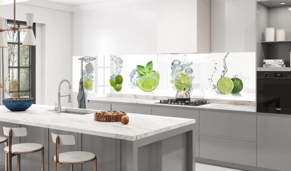 Küchenrückwand Aluverbund Limetten Wasser Splash Bild 3