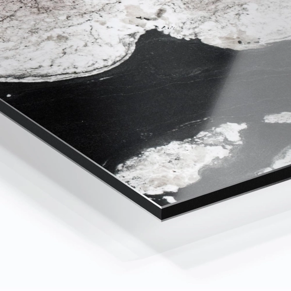 Küchenrückwand Aluverbund Marmor schwarz weiß Bild 1