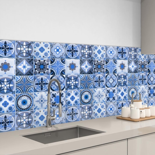 Küchenrückwand Aluverbund Maurian Tiles Blue Bild 3