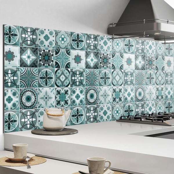 Küchenrückwand Aluverbund Maurian Tiles Mint Bild 2