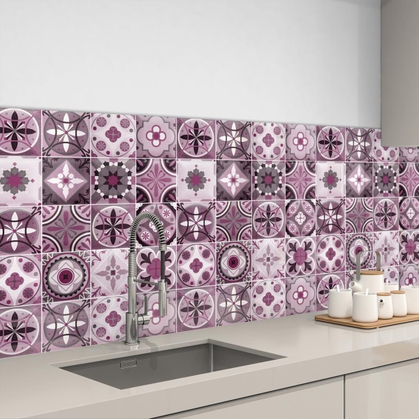 Küchenrückwand Aluverbund Maurian Tiles Purple Bild 3