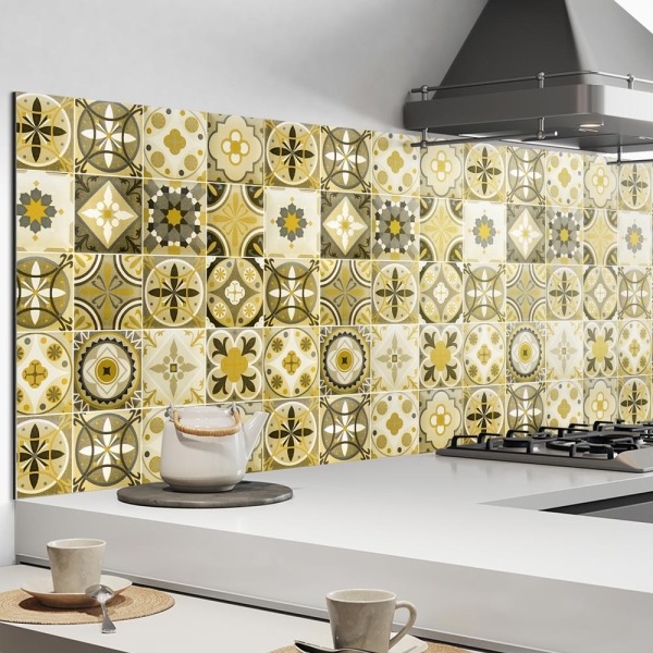 Küchenrückwand Aluverbund Maurian Tiles Yellow Bild 2