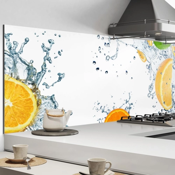 Küchenrückwand Aluverbund Orange Minze Bild 1