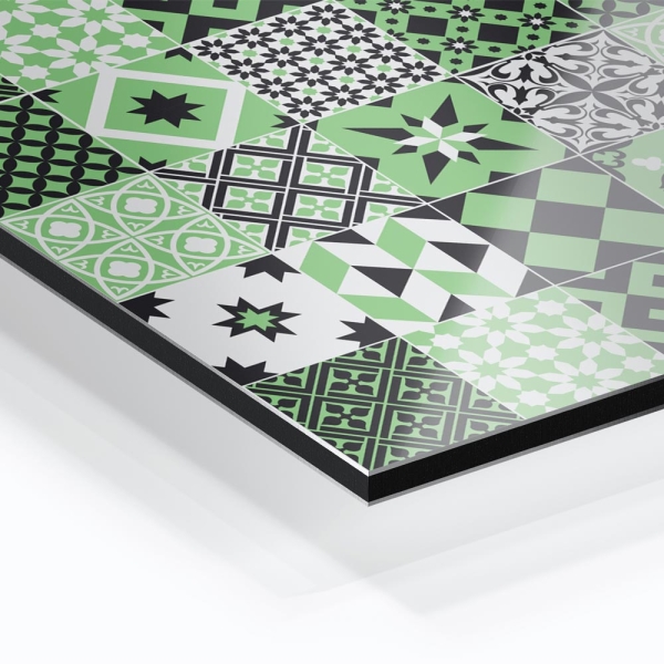 Küchenrückwand Aluverbund Retro Tiles Green Bild 1