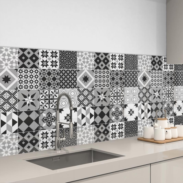 Küchenrückwand Aluverbund Retro Tiles Grey Bild 3