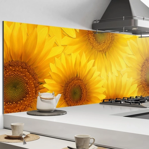 Küchenrückwand Aluverbund Sonnenblumen Bild 1