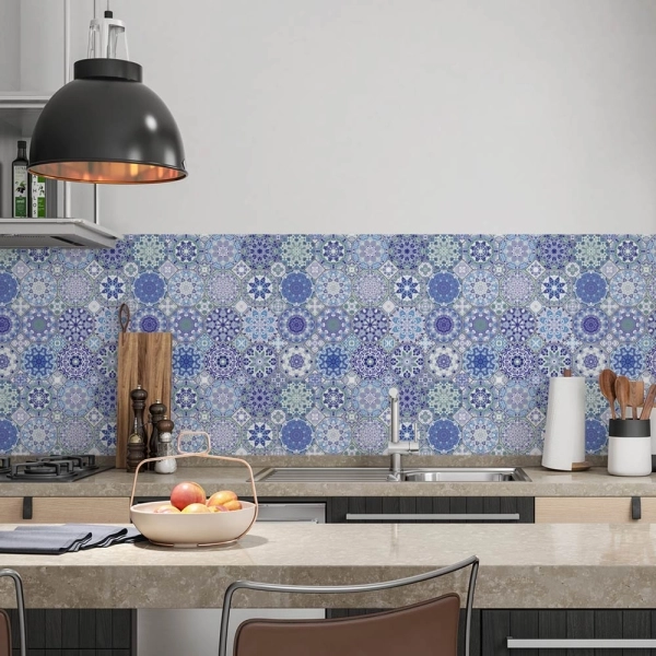 küchenrückwand folie Blue Talavera Style bild 2