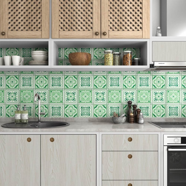 küchenrückwand folie Bohemia Tiles Green bild 3
