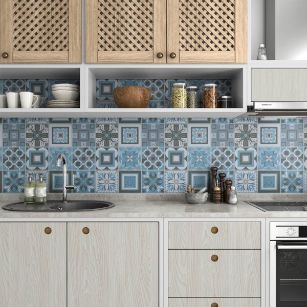 küchenrückwand folie Boho Tiles Blue bild 3