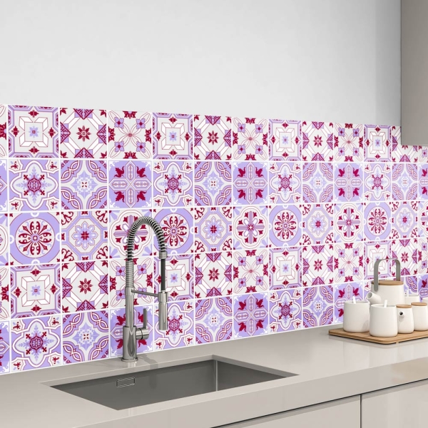küchenrückwand folie Ceramic Tiles Purple bild 1