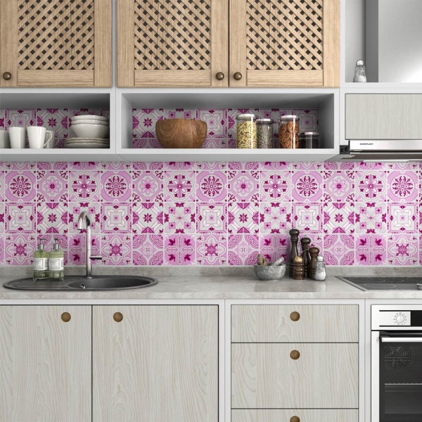 küchenrückwand folie Ceramic Tiles Red bild 3