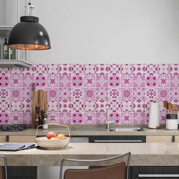 küchenrückwand folie Ceramic Tiles Red bild 2
