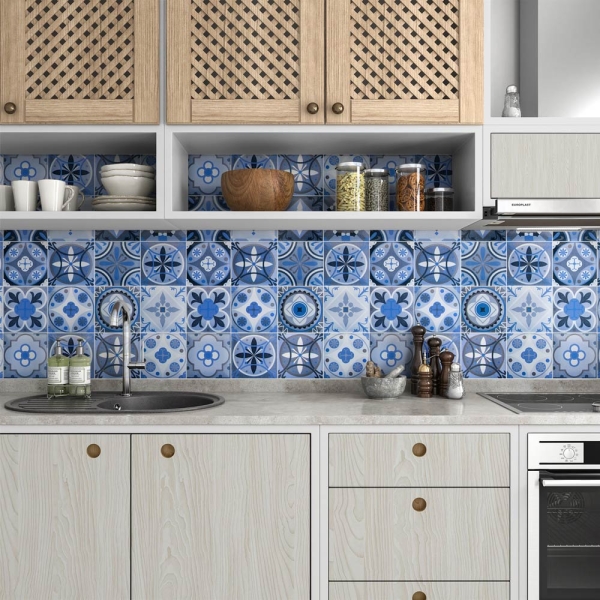 küchenrückwand folie Maurian Tiles Blue bild 3
