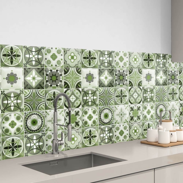 küchenrückwand folie Maurian Tiles Green bild 1
