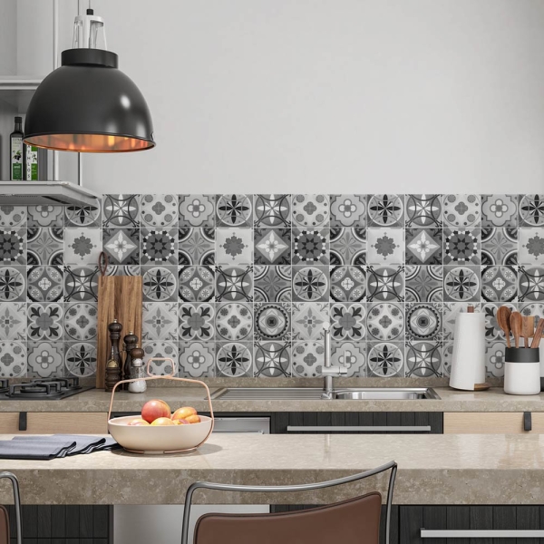 küchenrückwand folie Maurian Tiles Grey bild 2