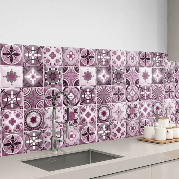 küchenrückwand folie Maurian Tiles Purple bild 1