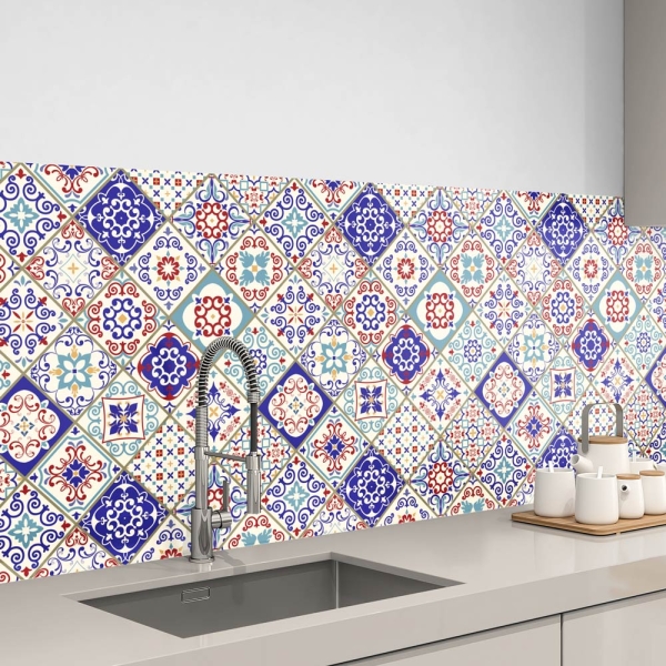 küchenrückwand folie Patchwork Mosaik Design bild 1