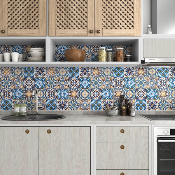 küchenrückwand folie patchwork tiles bild 3