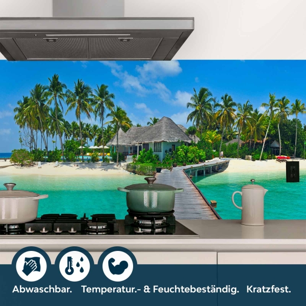 Küchenrückwand Folie Steg auf Malediven Bild 4