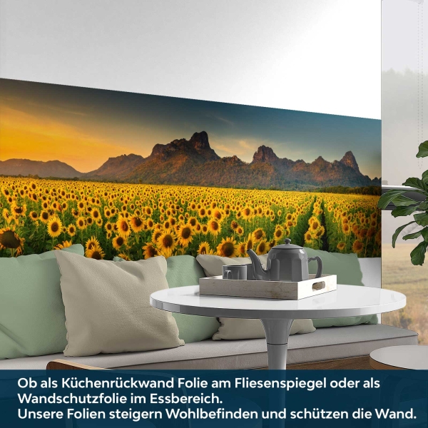 Küchenrückwand Folie Sonnenblumen Landschaft Bild 3