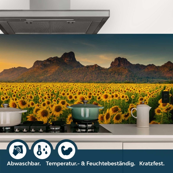 Küchenrückwand Folie Sonnenblumen Landschaft Bild 4