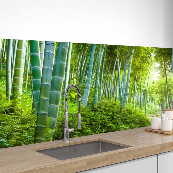Küchenrückwand Folie Bambuswald Bild 1