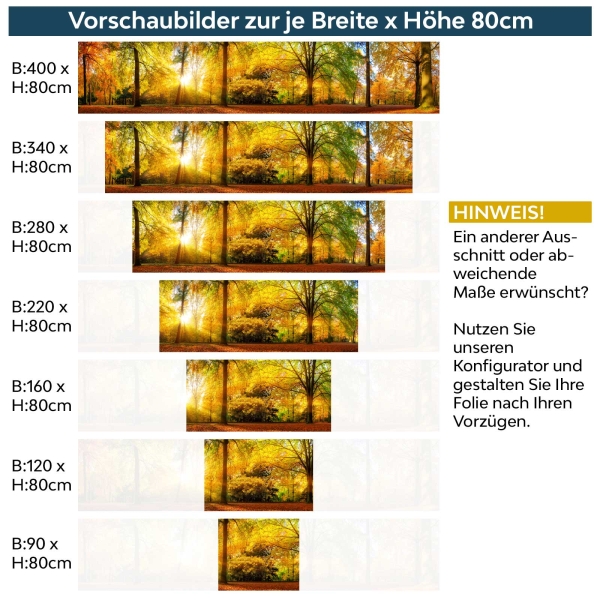 Küchenrückwand Folie Herbstwald Vorschaubilder 80cm