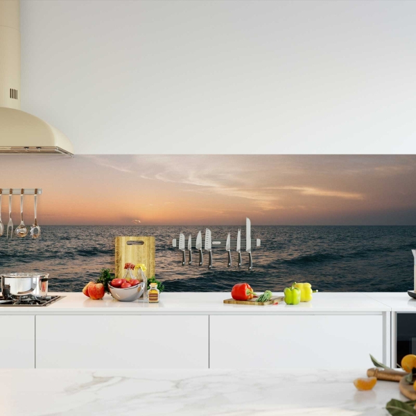 Küchenrückwand Folie Sonnenuntergang Meerblick Bild 2