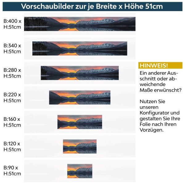 Küchenrückwand Folie Berg Sonnenuntergang Vorschaubilder 51cm