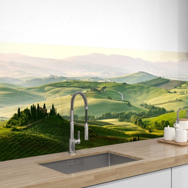 Küchenrückwand Folie grüne Landschaft Bild 1