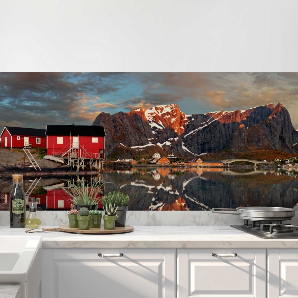 Küchenrückwand Folie Reine Norwegen Bild 1