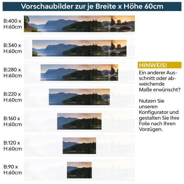 Küchenrückwand Folie idyllischer See in Slowenien Vorschaubilder 60cm