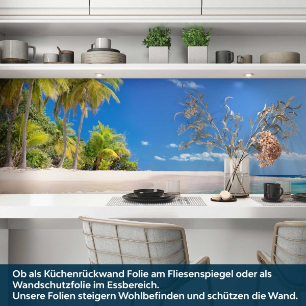 Küchenrückwand Folie tropischer Strand mit Palmen Bild 3