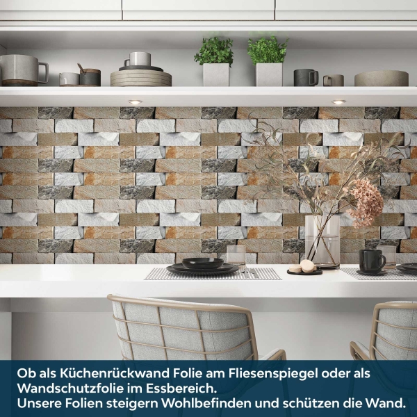 Küchenrückwand Folie Steinfassade Bild 3