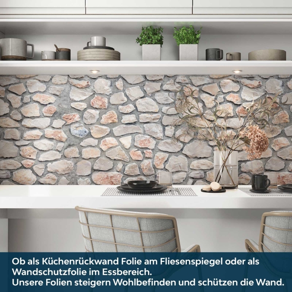 Küchenrückwand Folie spanische Steinmauer Bild 3