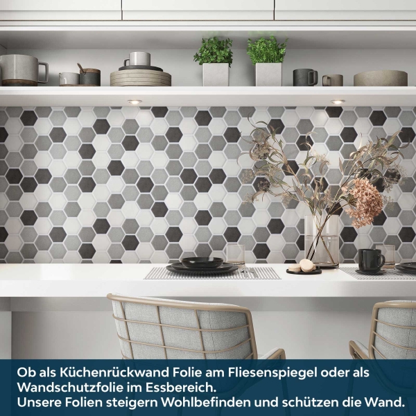 Küchenrückwand Folie Hexagon Bild 3