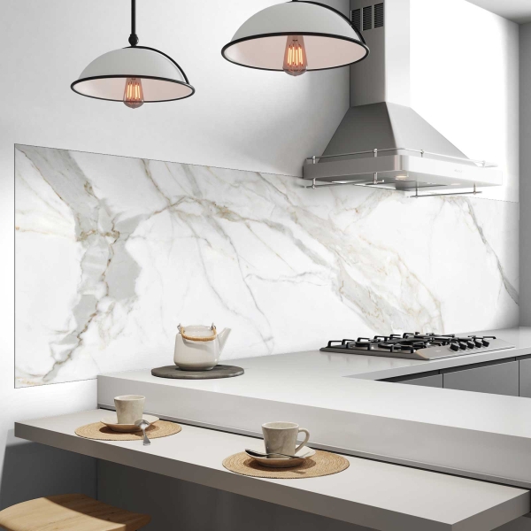 Küchenrückwand Folie Marmor Weiß Bild 2