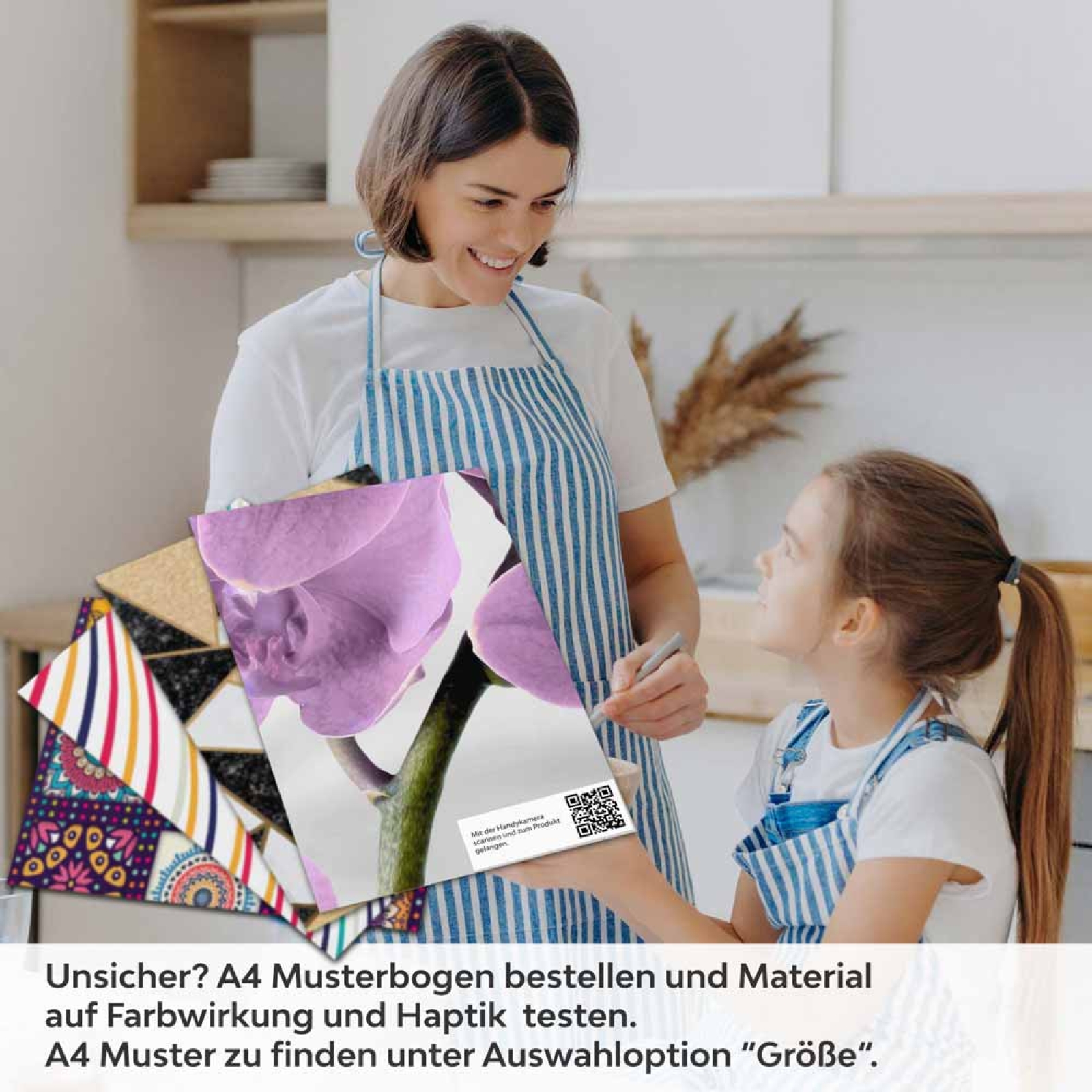 Küchenrückwand Folie Orchidee Design A4 Muster