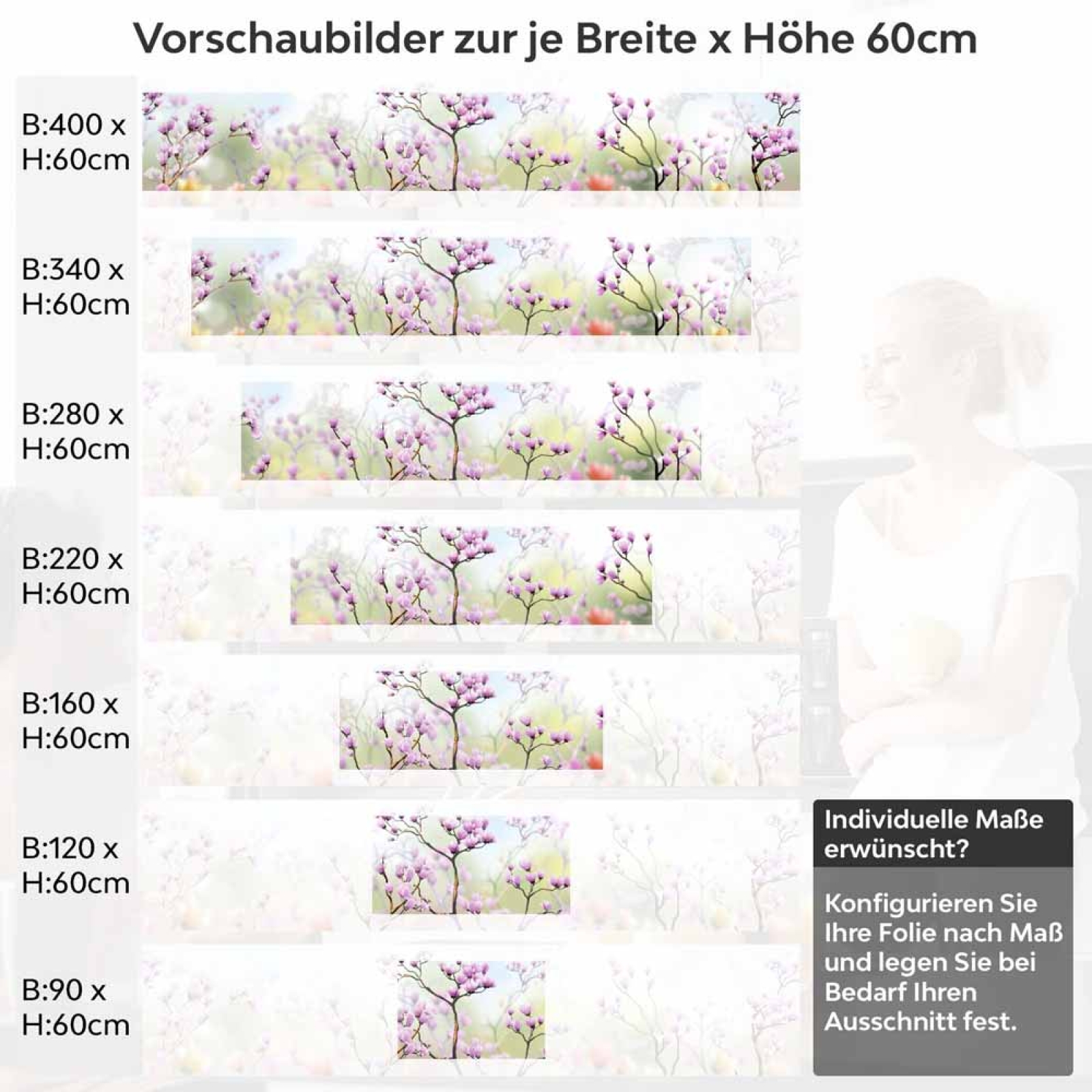 Küchenrückwand Folie Frühlingsblumen Höhe 60cm