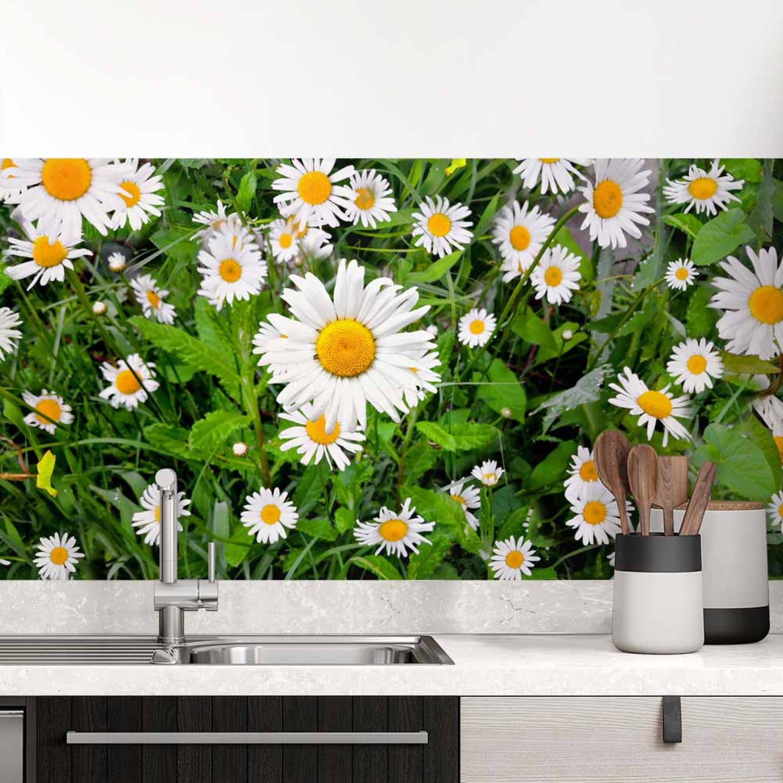 Küchenrückwand Folie Margeriten Blumen Hauptbild 1