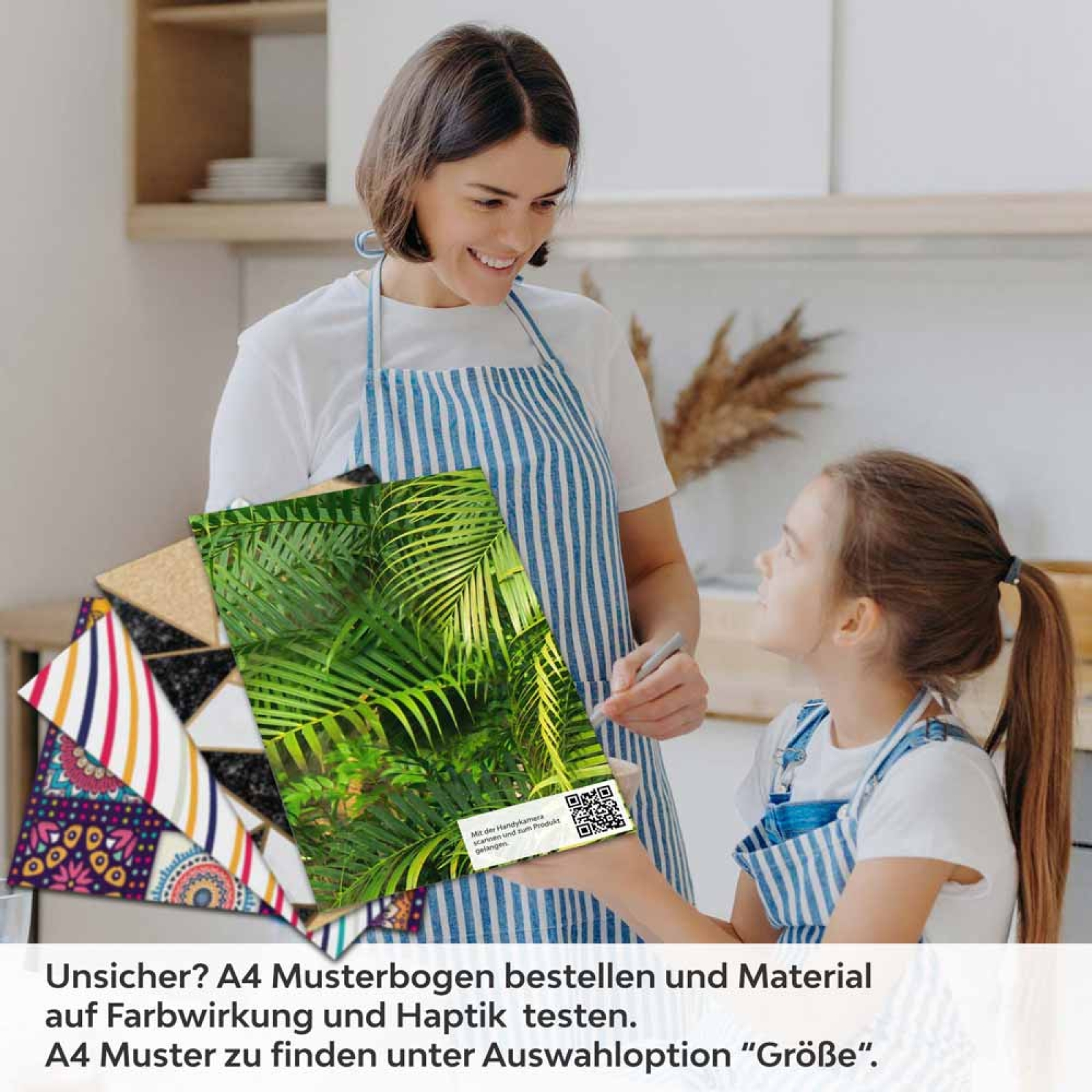Küchenrückwand Folie tropische Palmenblätter A4 Muster